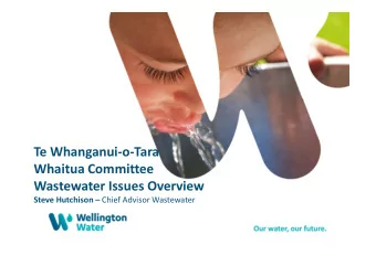 Te Whanganui-o-Tara  Whaitua Committee  Wastewater Issues Overview Steve Hutchison  Chief