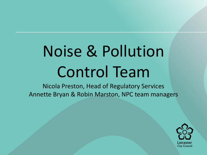 noise pollution control team