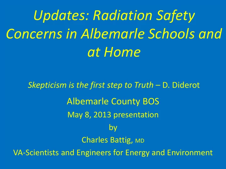 updates radiation safety
