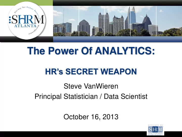 the power of analytics