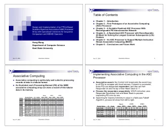 Table of Contents  Chapter 1  Introduction  Chapter 2  First Prototypes of an