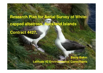 Contract 4427 .  Barry Baker  Latitude 42 Environmental Consultants  background  endemic NZ