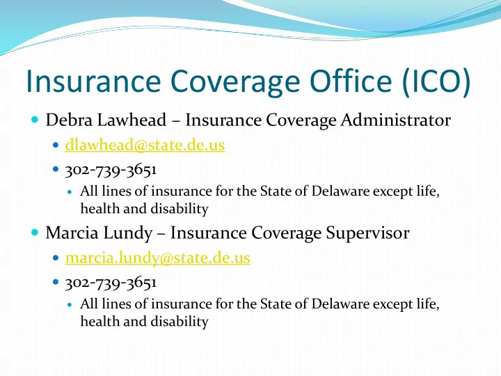 insurance coverage office ico