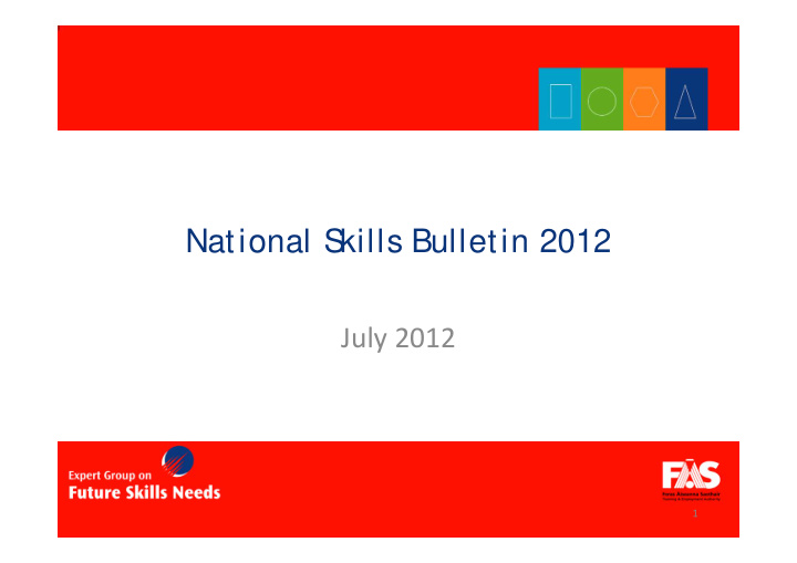 national s kills bulletin 2012