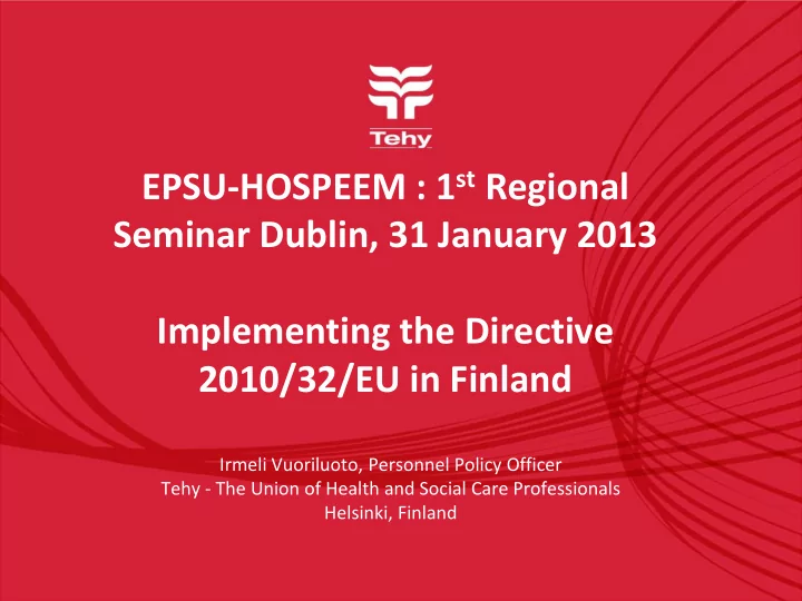 seminar dublin 31 january 2013