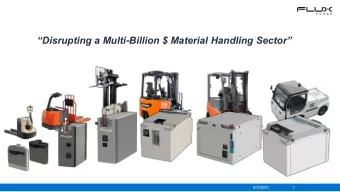 Disrupting a Multi - Billion $ Material Handling Sector  8/3/2020  1  Safe Harbor Language