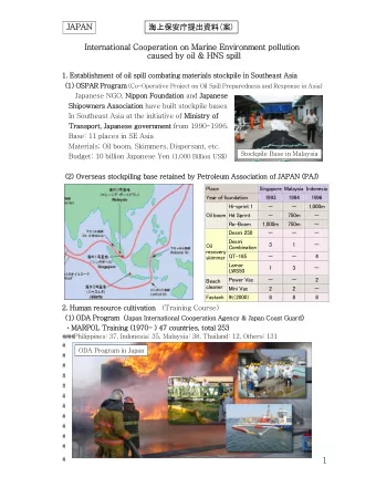 JAPAN  ()  International Cooperation on Marine Environment pollution