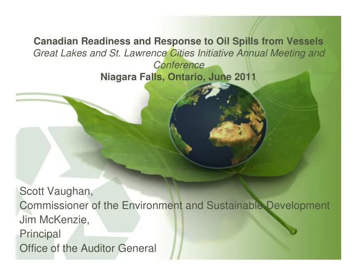 scott vaughan commissioner of the environment and