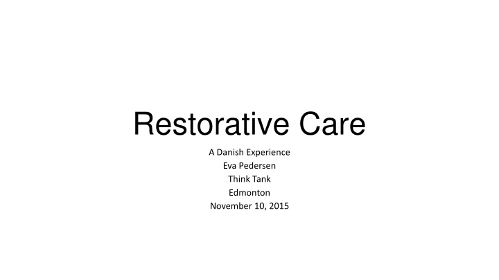 restorative care