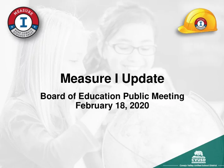 measure i update