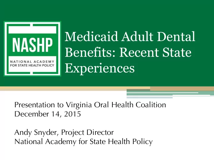 medicaid adult dental