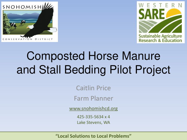 composted horse manure and stall bedding pilot project