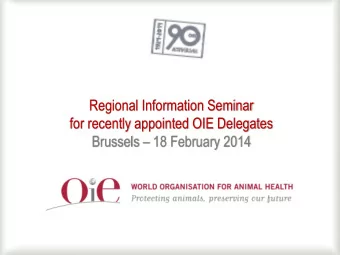 Regional Information Seminar  for recently appointed OIE Delegates Brussels  18 February 2014