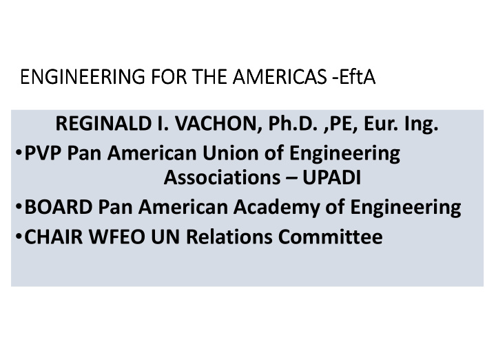 engineering for the americas engineering for the americas