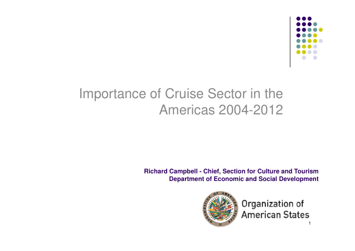 importance of cruise sector in the importance of cruise