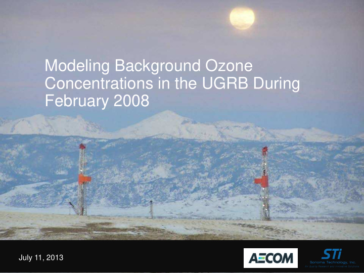 modeling background ozone concentrations in the ugrb