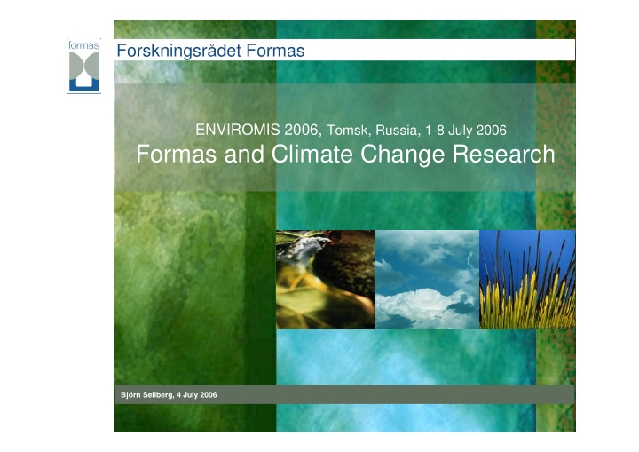 formas and climate change research