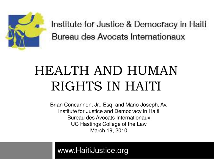 health and human rights in haiti