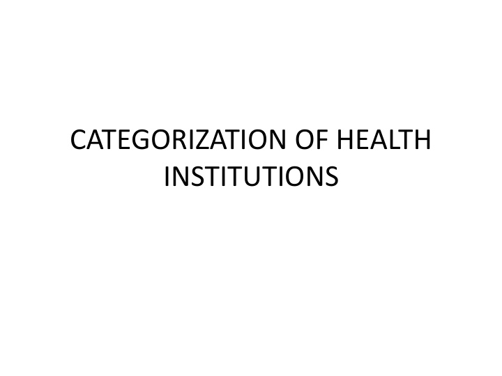 institutions level 1 community health unit