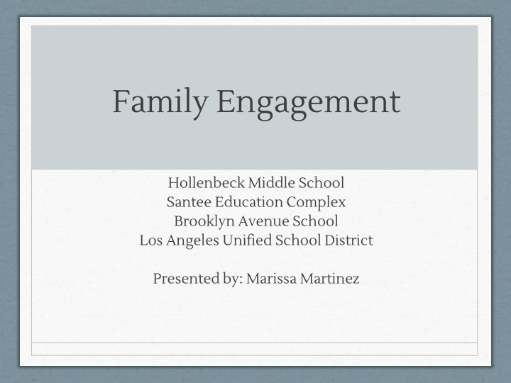 family engagement