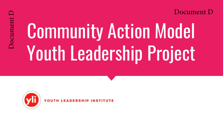 community action model youth leadership project agenda