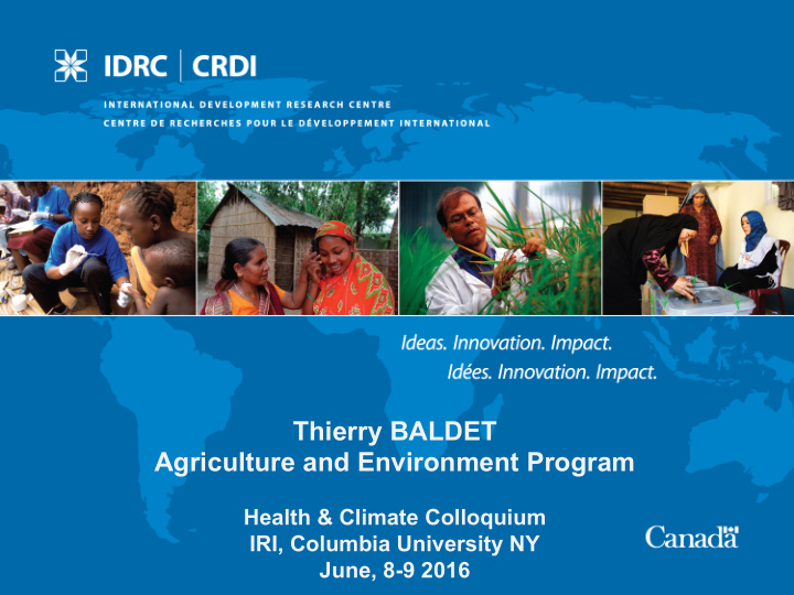 thierry baldet agriculture and environment program