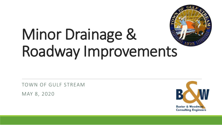 minor drainage amp roadway improvements