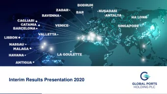 Interim Results Presentation 2020 GPH  Interim Results 2020  Opening Remarks  Mehmet Kutman,