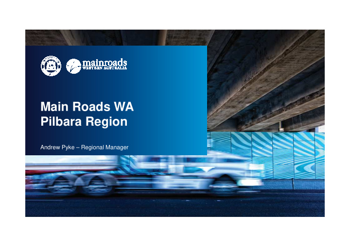 main roads wa pilbara region