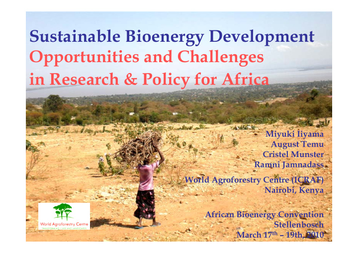 sustainable bioenergy development sustainable bioenergy