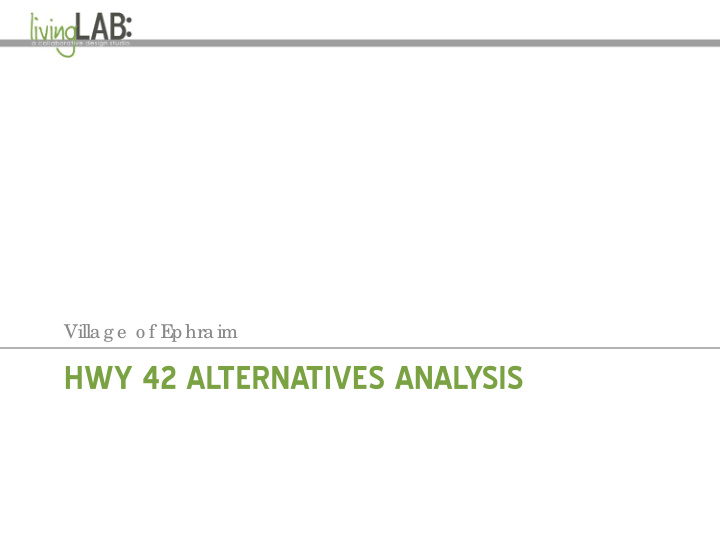 hwy 42 alternatives analysis agenda