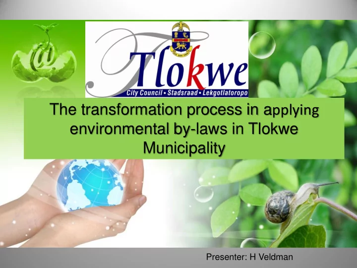 the transformation process in a pplying