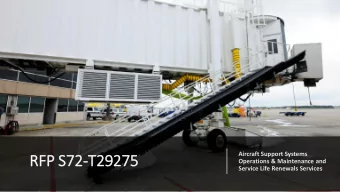 RFP S72-T29275  Operations &amp; Maintenance and  Service Life Renewals Services  Air  ircraft