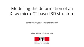 X-ray micro-CT based 3D structure Semester project  Final presentation Olivier Schpfer