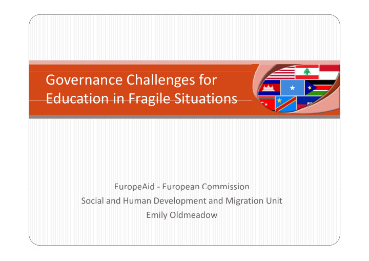 governance challenges for education in fragile situations