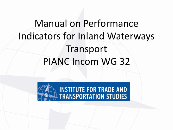 indicators for inland waterways