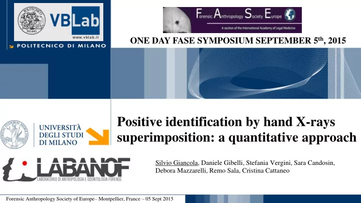 positive identification by hand x rays