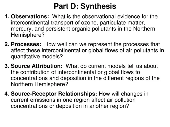 part d synthesis