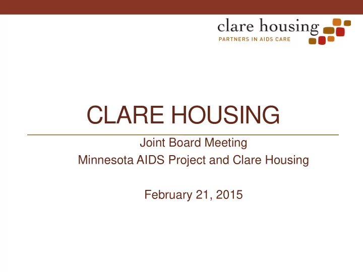 clare housing