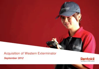 Acquisition of Western Exterminator  September 2012  Forward looking statements and non-GAAP