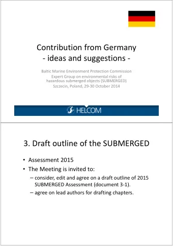 Contribution from Germany  ideas and suggestions  Baltic Marine Environment Protection
