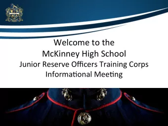 So  What  IS  JROTC?    Must  first  talk  about  Mispercep@ons