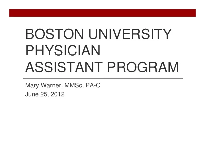 boston university physician assistant program