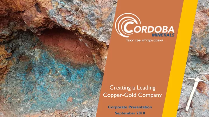 creating a leading copper gold company