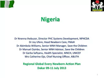 Nigeria      Dr  Nnenna  Ihebuzor,  Director  PHC  Systems  Development,