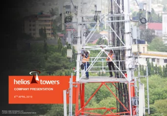 COMPANY PRESENTATION 8 TH APRIL 2019  Website: www.heliostowers.com  LinkedIn:
