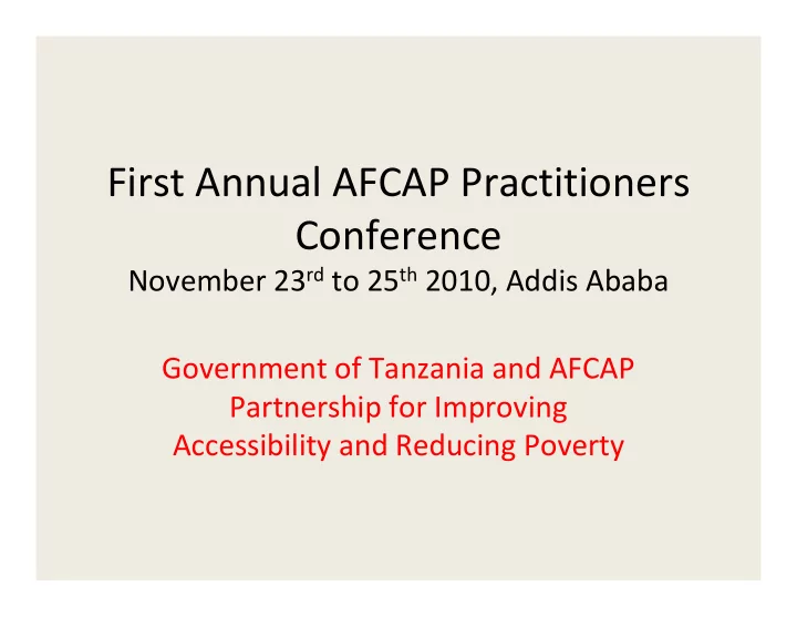 first annual afcap practitioners conference