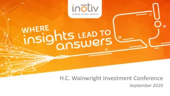 H.C. Wainwright Investment Conference  September 2020  Forward-looking statements  This