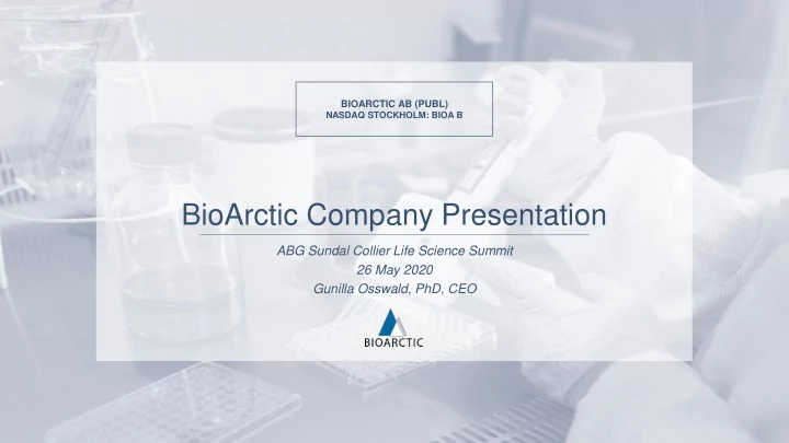 bioarctic company presentation