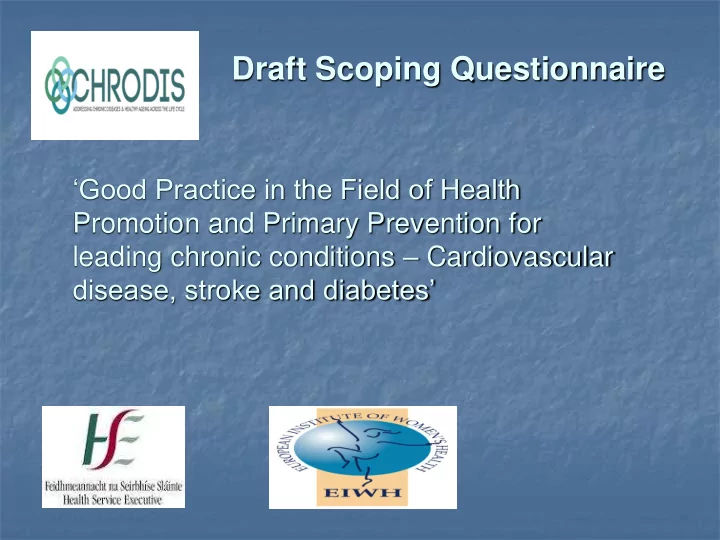 introduction to the chrodis questionnaire